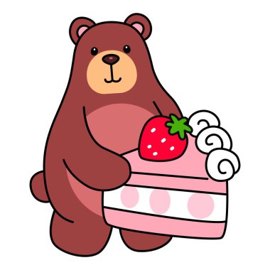 Sevimli ayı ikonu. Günlük aktivitelerde komik ayı..