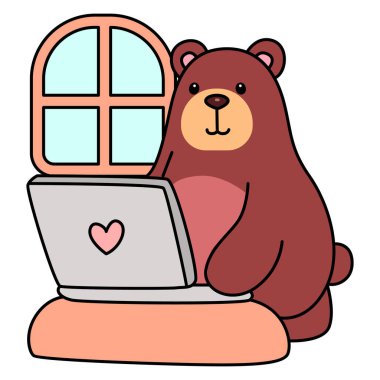 Sevimli ayı ikonu. Günlük aktivitelerde komik ayı..