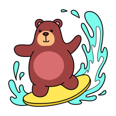 Sevimli ayı ikonu. Günlük aktivitelerde komik ayı..