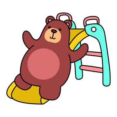 Sevimli ayı ikonu. Günlük aktivitelerde komik ayı..