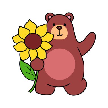 Sevimli ayı ikonu. Günlük aktivitelerde komik ayı..