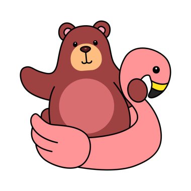 Sevimli ayı ikonu. Günlük aktivitelerde komik ayı..