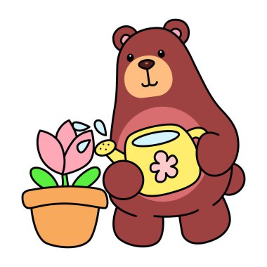 Sevimli ayı ikonu. Günlük aktivitelerde komik ayı..