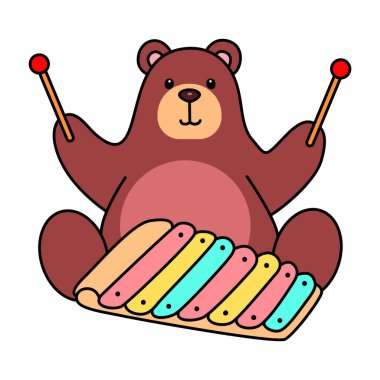 Sevimli ayı ikonu. Günlük aktivitelerde komik ayı..