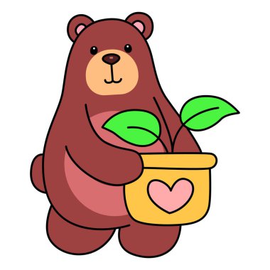 Sevimli ayı ikonu. Günlük aktivitelerde komik ayı..