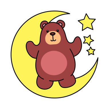 Sevimli ayı ikonu. Günlük aktivitelerde komik ayı..