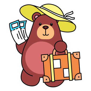 Sevimli ayı ikonu. Günlük aktivitelerde komik ayı..