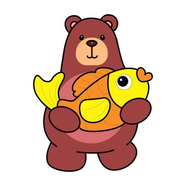 Sevimli ayı ikonu. Günlük aktivitelerde komik ayı..