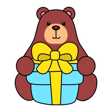 Sevimli ayı ikonu. Günlük aktivitelerde komik ayı..