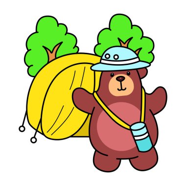 Sevimli ayı ikonu. Günlük aktivitelerde komik ayı..