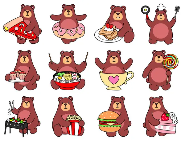 Sevimli ayı ikonu. Günlük aktivitelerde komik ayı..