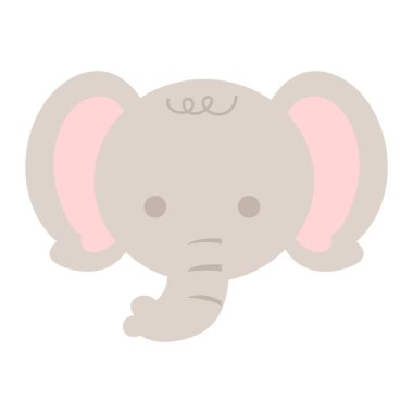 Yapışkan notlar, notlar ya da defter çıkartmaları için şirin pastel eşyalar. Şirin fil simgesi