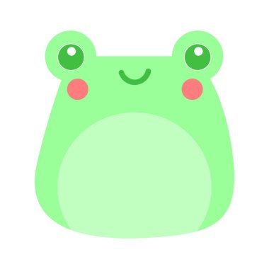 Yapışkan notlar, notlar ya da defter çıkartmaları için şirin pastel eşyalar. şirin yeşil kurbağa simgesi