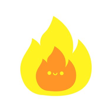 Yapışkan notlar, notlar ya da defter çıkartmaları için şirin pastel eşyalar. Şirin ateş simgesi