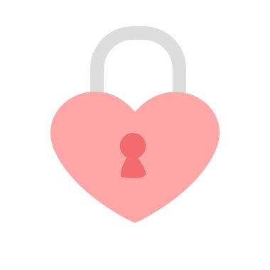 Yapışkan notlar, notlar ya da defter çıkartmaları için şirin pastel eşyalar. Sevimli pnk aşk asma kilit simgesi