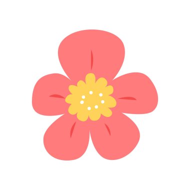 Yapışkan notlar, notlar ya da defter çıkartmaları için şirin pastel eşyalar. Şirin kırmızı ve sarı çiçek