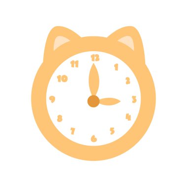 Yapışkan notlar, notlar ya da defter çıkartmaları için şirin pastel eşyalar. Tatlı alarm saati simgesi