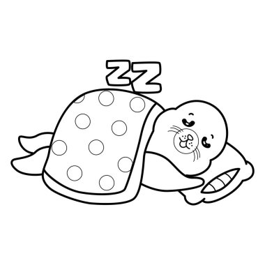 Şirin Seal ikonu. Komik bebek fok hayvan serisi illüstrasyonu. Yumuşak Fok Tasarımları Hayatı. Sayfalar dolusu şirin mühür. Mührün ana hatları uyuyordu.