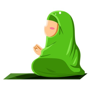 Ramazan ikonu seti. Müslüman Mübarek 'in resmi. Müslüman ya da İslam unsurlarının el çizimi..