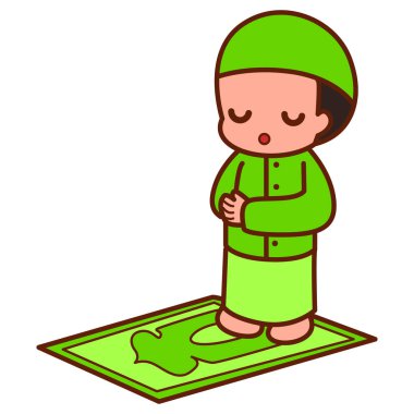 Ramazan ikonu seti. Müslüman Mübarek 'in resmi. Müslüman ya da İslam unsurlarının el çizimi..