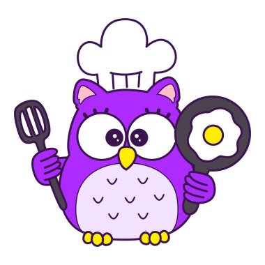 Menekşe baykuşunun günlük aktiviteleri. Günlük yaşamda sevimli baykuşun duygusallığı. Sevimli baykuşların boyama sayfaları. Baykuş yumurta pişirmek istiyor.