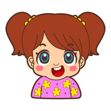 Çocukların herhangi bir ırktan farklı yüzleri var. Moğol kafkasyalı zenci ırk simgesi. Erkek ve kız çocuklarının Avatar 'ı.