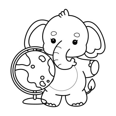 Komik Bebek Fil 'in boyama sayfaları. Filin ana hatları bir dünya getirir.