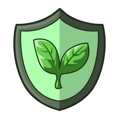 Ekolojinin simgeleri. Yenilenebilir enerji elementleri. Yeşil yaprak güneş ve rüzgar enerjisi.