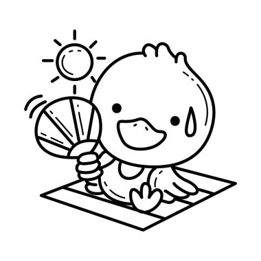 Komik Bebek Ördek hayvan serisinin boyama sayfaları. Ördeğin dış hatları çok sıcak.