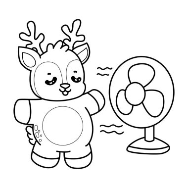 Sevimli keçi hayvan simgesi çıkartmalarının renkli sayfaları. Keçi çizgisi Havayı hisset yelpazeden