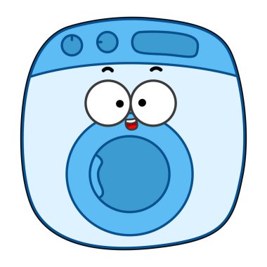 Ev temizleme sevimli karalama vektör resimleri göz ve ağız ile. Basit temizlik materyalleri elementi.