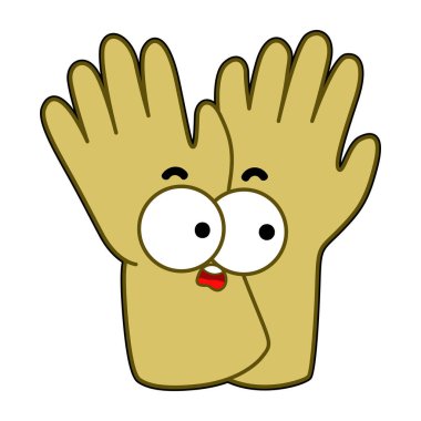 Ev temizleme sevimli karalama vektör resimleri göz ve ağız ile. Basit temizlik materyalleri elementi.