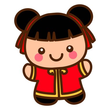 Takvim için Çince yıl ögelerinin renklendirme sayfaları.