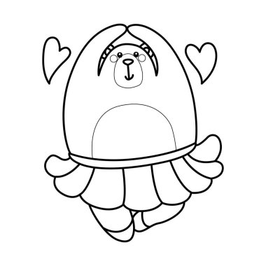 Sevimli ayı ikonu. Günlük aktivitelerdeki komik ayı. Balerin gibi ayının dış hatları.