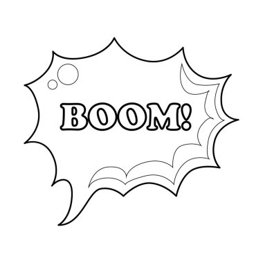 Balon içeriğinin taslağı. Kabarcık metin resimlerinin renklendirme sayfaları.