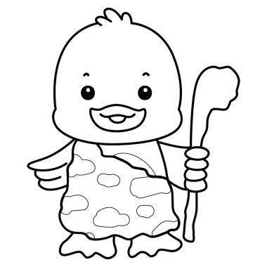 Şirin ördek ikonu. Komik bebek ördek hayvan serisi örnekleri. Yumuşak Ördek Tasarımları 'nın hayatı. Ördeğin ana hatları eski bir ördek gibi