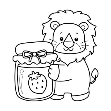 Sevimli aslanların boyama sayfaları. Aslan çizgisi Çilek reçeli getir