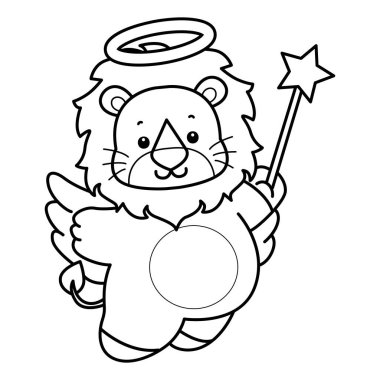 Sevimli aslanların boyama sayfaları. Peri gibi aslanın dış hatları