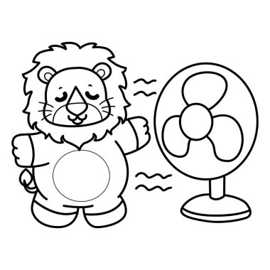 Sevimli aslanların boyama sayfaları. Aslanın ana hatları Havayı hisset yelpazeden