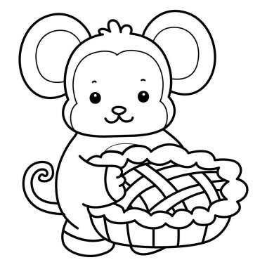 Sevimli maymunların boyama sayfaları. Maymun çizgisi Kirazlı turta getir