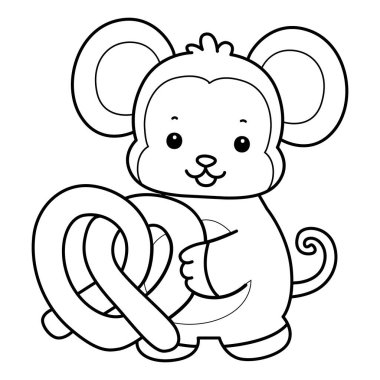 Sevimli maymunların boyama sayfaları. Maymun çizgisi Waffle getir