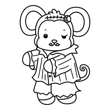 Sevimli maymunların boyama sayfaları. Frankenstein gibi bir maymun taslağı.