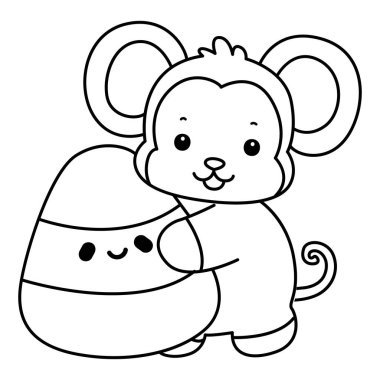 Sevimli maymunların boyama sayfaları. Maymun çizgisi Sarı bir şeker getir