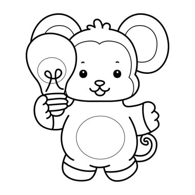 Sevimli maymunların boyama sayfaları. Maymun çizgisi Bir lamba getir