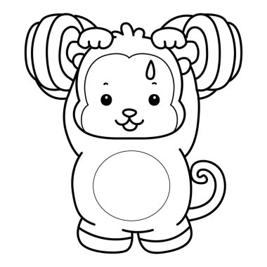 Sevimli maymunların boyama sayfaları. Bir maymunu kaldırma taslağı