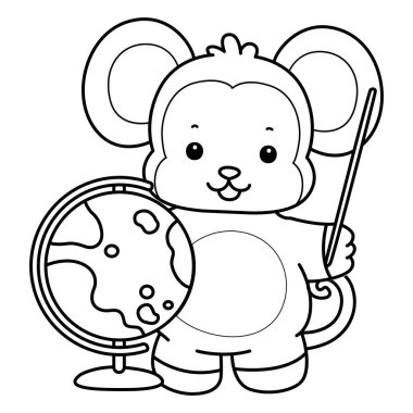 Sevimli maymunların boyama sayfaları. Maymun çizgisi bir dünya getir