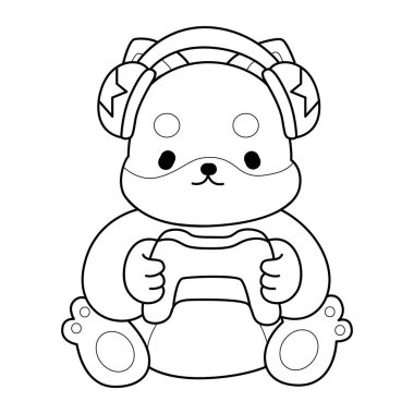 Şirin Shiba Inu 'nun boyama sayfaları. Shiba inu 'nun oyun oynadığı ana hatlar