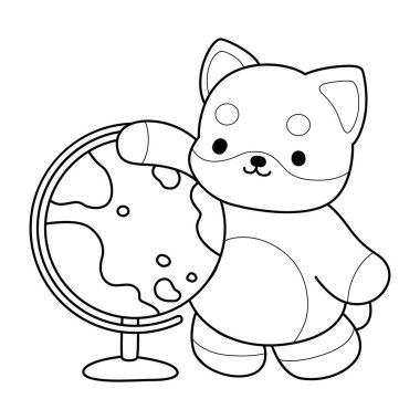 Şirin Shiba Inu 'nun boyama sayfaları. Shiba inu 'nun ana hatları bir dünya getirir.