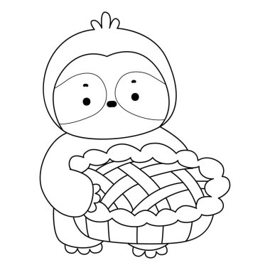 Sevimli tembellerin boyama sayfaları. Tembel hayvan çizgisi Kirazlı turta getir