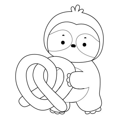 Sevimli tembellerin boyama sayfaları. Tembel hayvan çizgisi Waffle getir